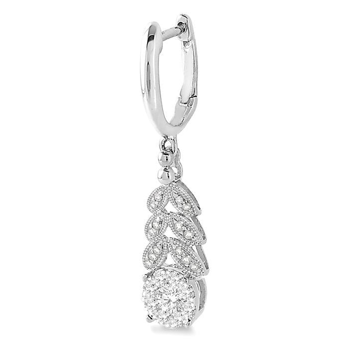 Shine Bright OraMir 14K White Gold Diamond Pave Earrings