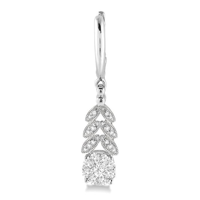 Shine Bright OraMir 14K White Gold Diamond Pave Earrings