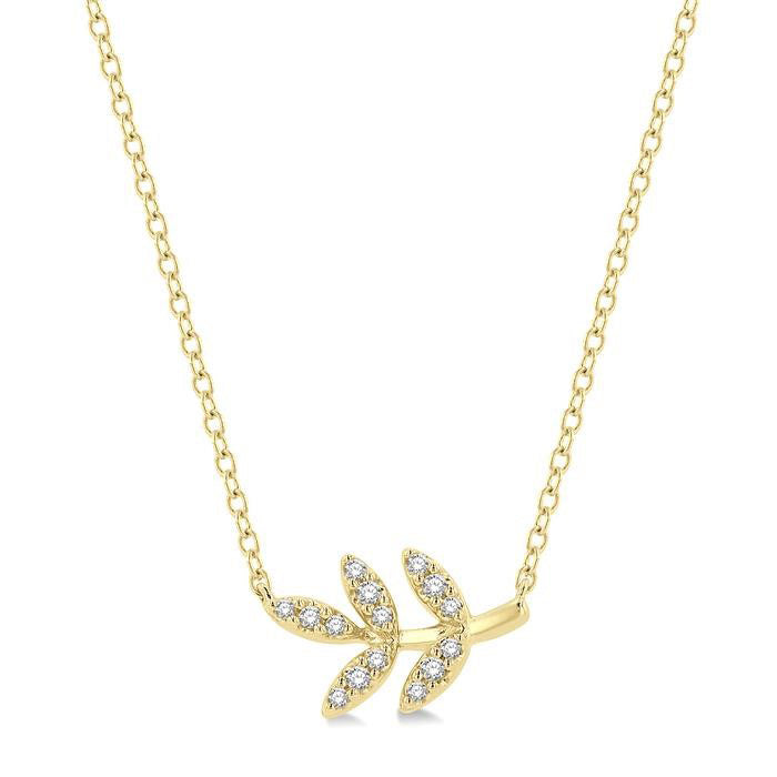 Leaf Petite Diamond Fashion Pendant