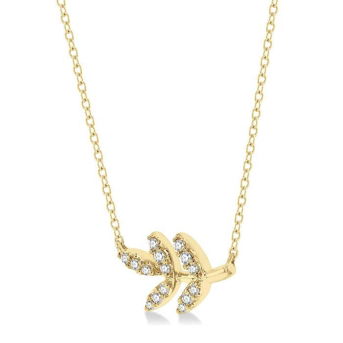 Leaf Petite Diamond Fashion Pendant