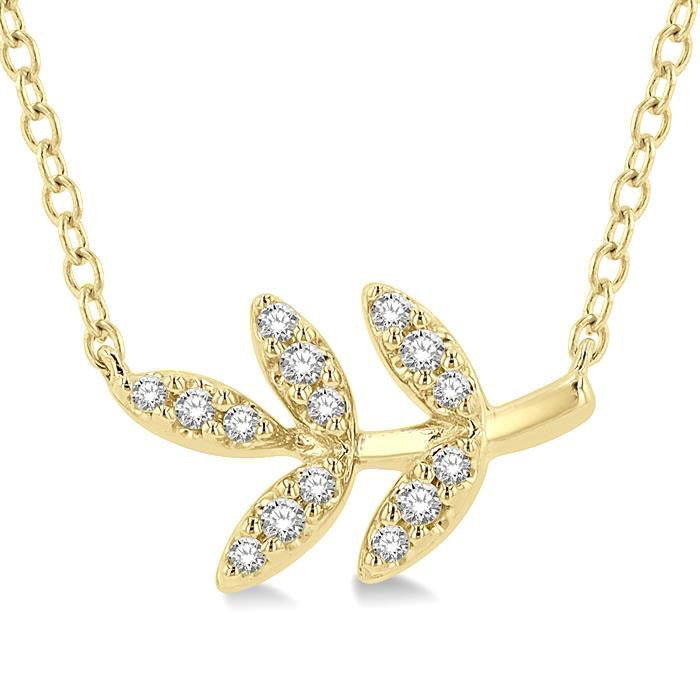 Leaf Petite Diamond Fashion Pendant