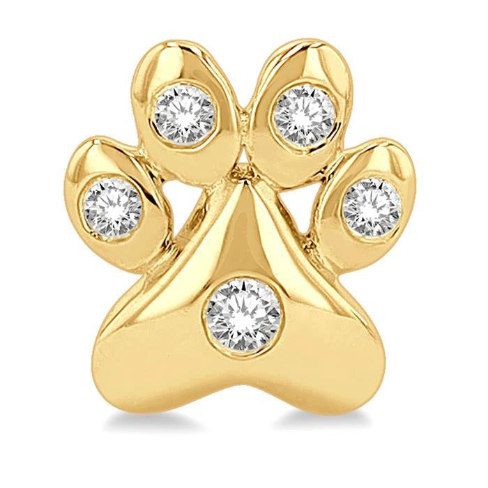Dog Paw Petite Diamond Fashion Earrings
