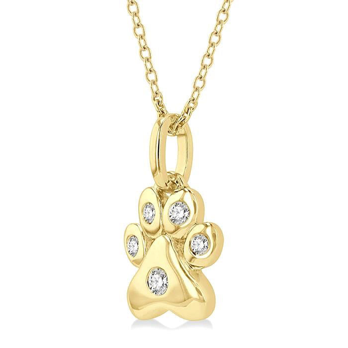 Xanthe Ultramarine Dog Paw Petite Diamond Fashion Pendant