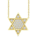 1/4 Ctw Star of David Round Cut Diamond Fashion Pendant With Chain in 14K Yellow Gold