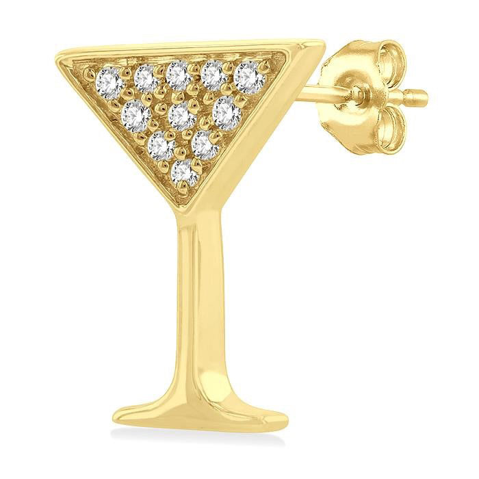Martini Glass Petite Diamond Fashion Earrings