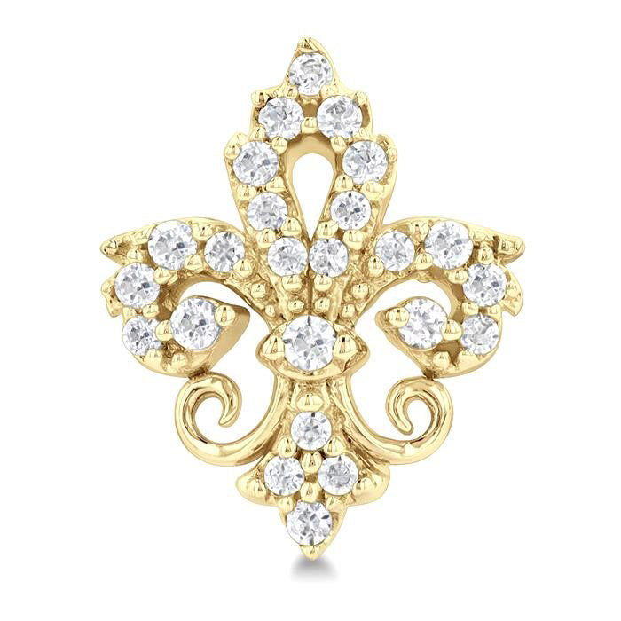 Fleur De Lis Petite Diamond Fashion Earrings