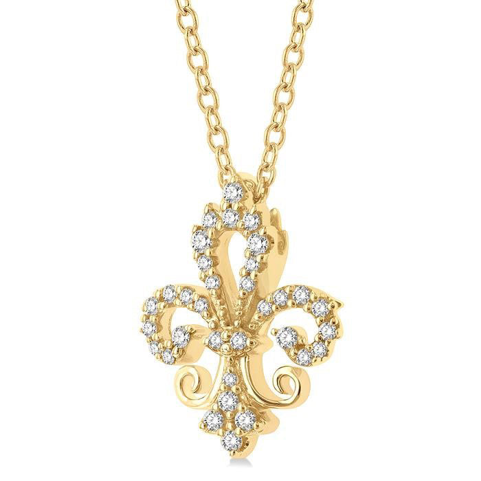 Noblesse Freya Fleur De Lis Petite Diamond Fashion Pendant