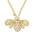 1/10 Ctw Petite Bumble Bee Round Cut Diamond Fashion Pendant With Chain in 10K Yellow Gold