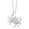 1/6 Ctw Petite Slanted Crab Round Cut Diamond Fashion Pendant With Chain in 10K White Gold