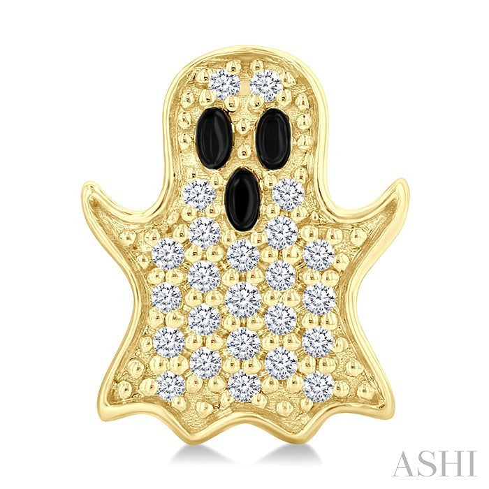 1/6 Ctw Petite Ghost Round Cut Diamond Fashion Earrings in 10K Yellow Gold
