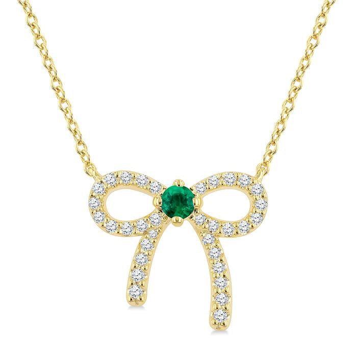 Aurora Bow Petite Gemstone Diamond Fashion Pendant