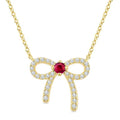 Luna Bow Petite Gemstone Diamond Fashion Pendant