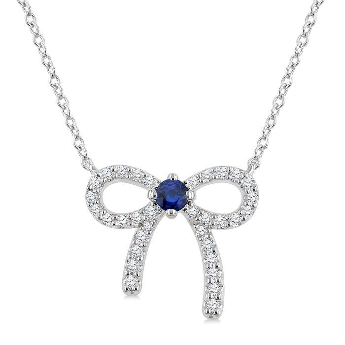Nimbus Bow Petite Gemstone Diamond Fashion Pendant