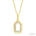 1/10 Ctw Round Cut Diamond Petite Pickleball Fashion Pendant With Chain in 10K Yellow Gold