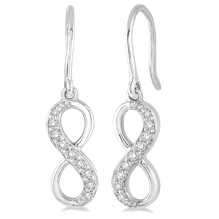 Infinity Shape Diamond Earrings