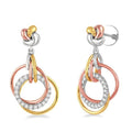 1/3 Ctw Round Cut Diamond Earrings in 14K Tri Color Gold