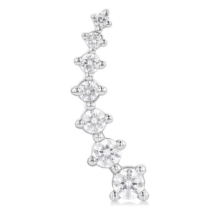 1 Ctw Round Cut Diamond Fashion Climbers in 14K White Gold