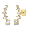 1/10 Ctw Round Cut Diamond Petite Fashion Climbers in 10K Yellow Gold