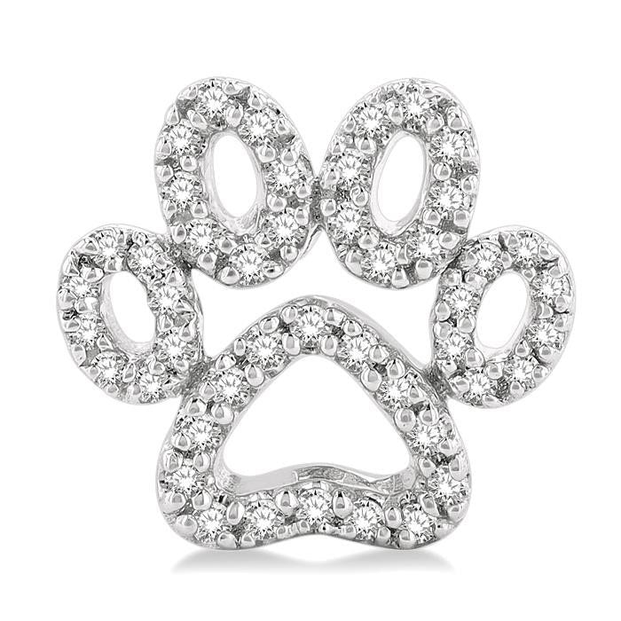 Dog Paw Petite Diamond Fashion Earrings
