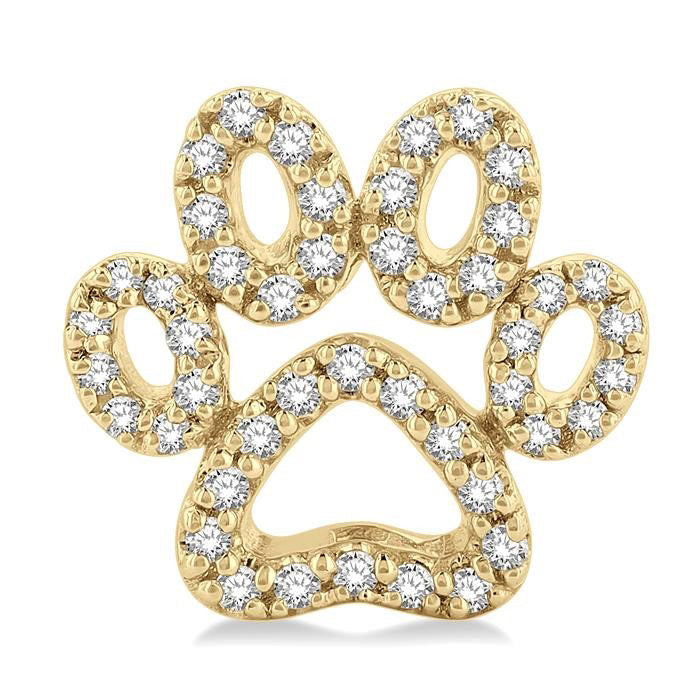 Dog Paw Petite Diamond Fashion Earrings