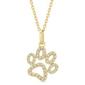 1/6 Ctw Open Dog Paw Petite Round Cut Diamond Fashion Pendant With Chain in 10K Yellow Gold