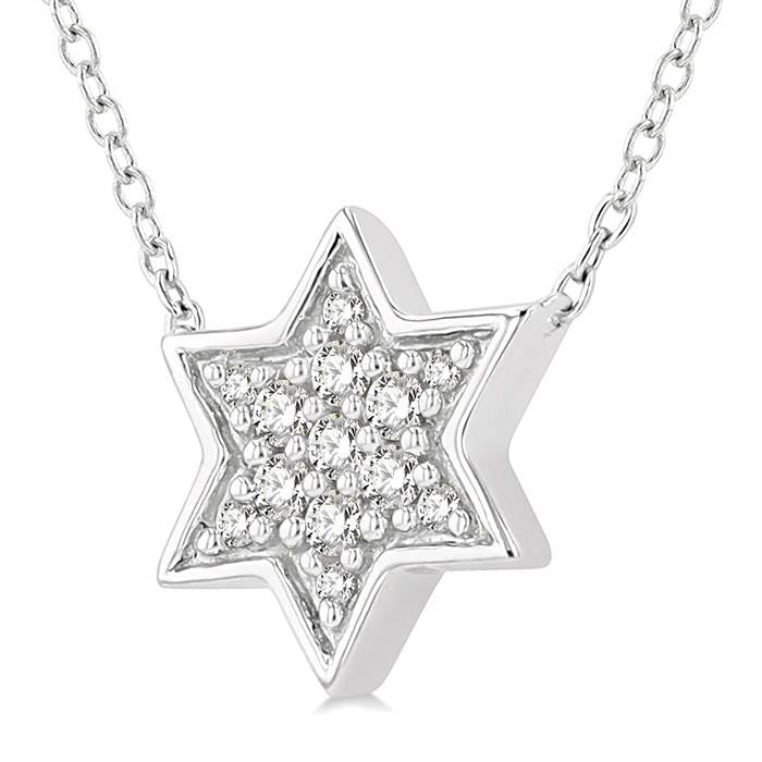 Mallow Vellum Star Of David Petite Diamond Fashion Pendant