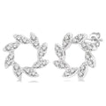 1/10 Ctw Floral Petite Round Cut Diamond Fashion Stud Earrings in 10K White Gold