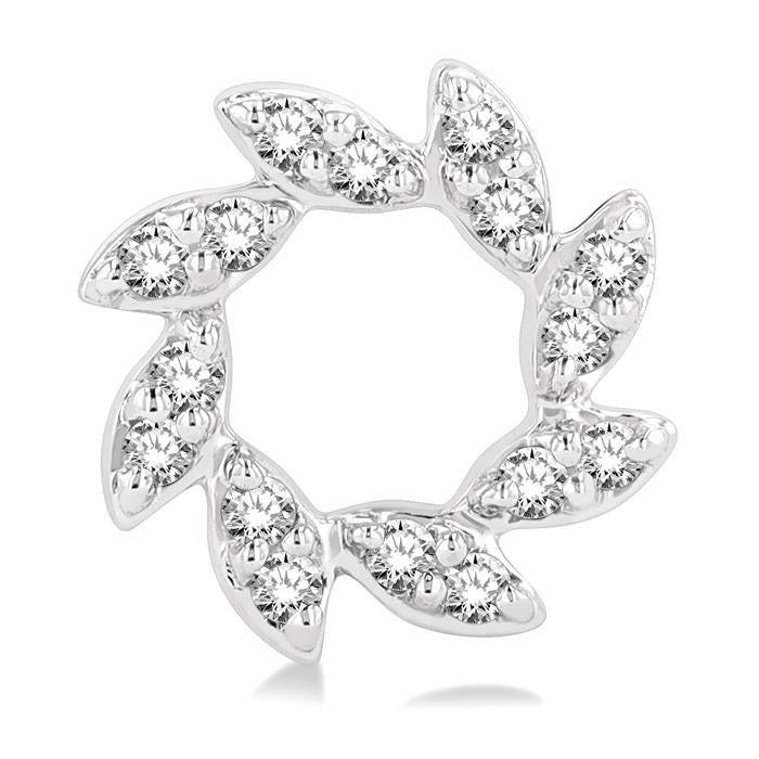 1/10 Ctw Floral Petite Round Cut Diamond Fashion Stud Earrings in 10K White Gold