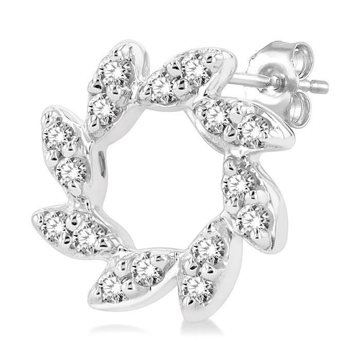 Flower Petite Diamond Fashion Earrings