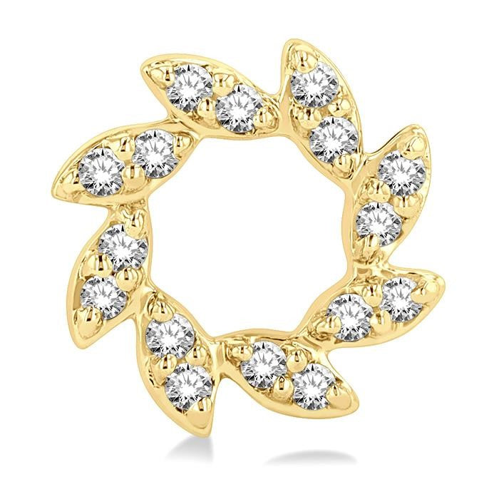 1/10 Ctw Floral Petite Round Cut Diamond Fashion Stud Earrings in 10K Yellow Gold