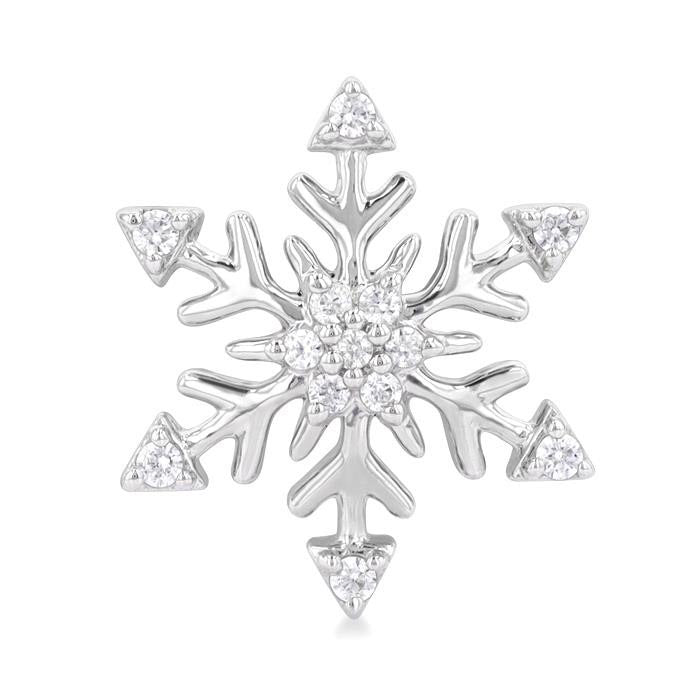 Snow Flake Petite Diamond Fashion Earrings