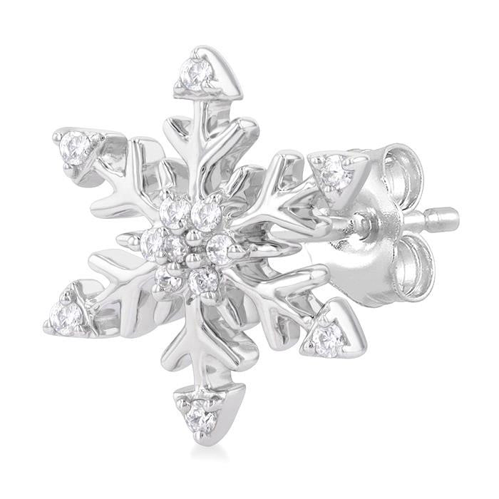 Snow Flake Petite Diamond Fashion Earrings