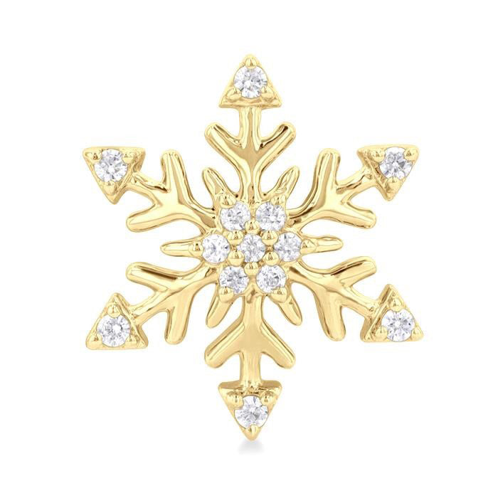 Snow Flake Petite Diamond Fashion Earrings