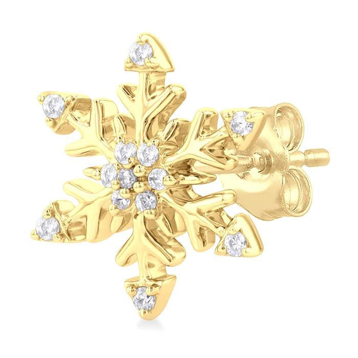 Snow Flake Petite Diamond Fashion Earrings