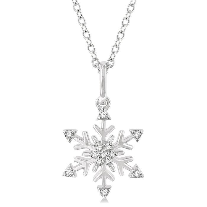 Meadow Frost Snow Flake Petite Diamond Fashion Pendant