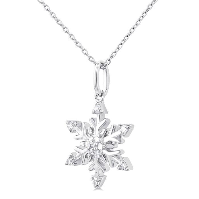 Meadow Frost Snow Flake Petite Diamond Fashion Pendant