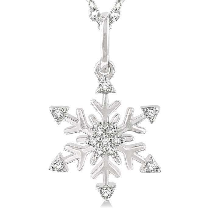 Meadow Frost Snow Flake Petite Diamond Fashion Pendant