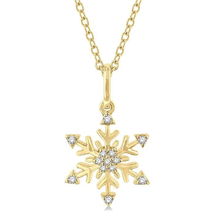 Umbria Cyra Snow Flake Petite Diamond Fashion Pendant
