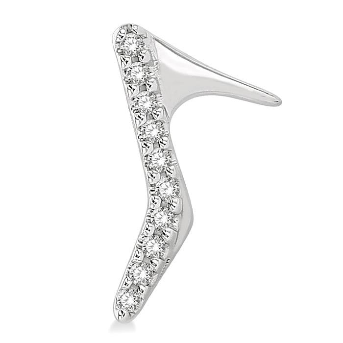 1/20 Ctw Petite High Heel Pumps Round Cut Diamond Fashion Stud Earrings in 10K White Gold