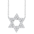 1/4 Ctw Star of David Round Cut Diamond Fashion Pendant With Chain in 14K White Gold