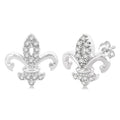 Fleur De Lis Petite Diamond Fashion Earrings