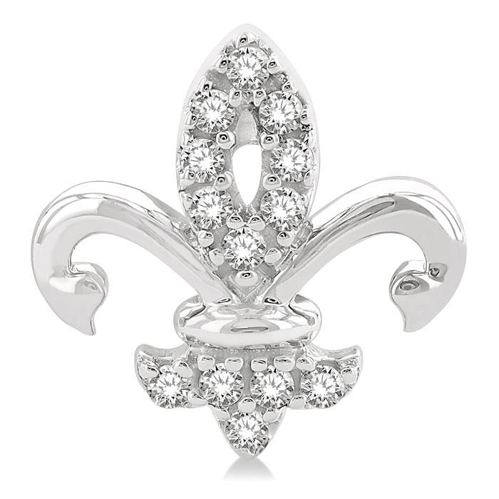 Fleur De Lis Petite Diamond Fashion Earrings