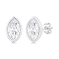 Marquise Shape Bezel Set Petite Diamond Fashion Earrings