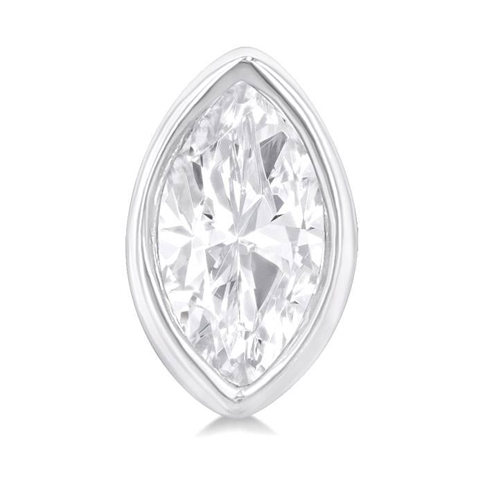 Marquise Shape Bezel Set Petite Diamond Fashion Earrings