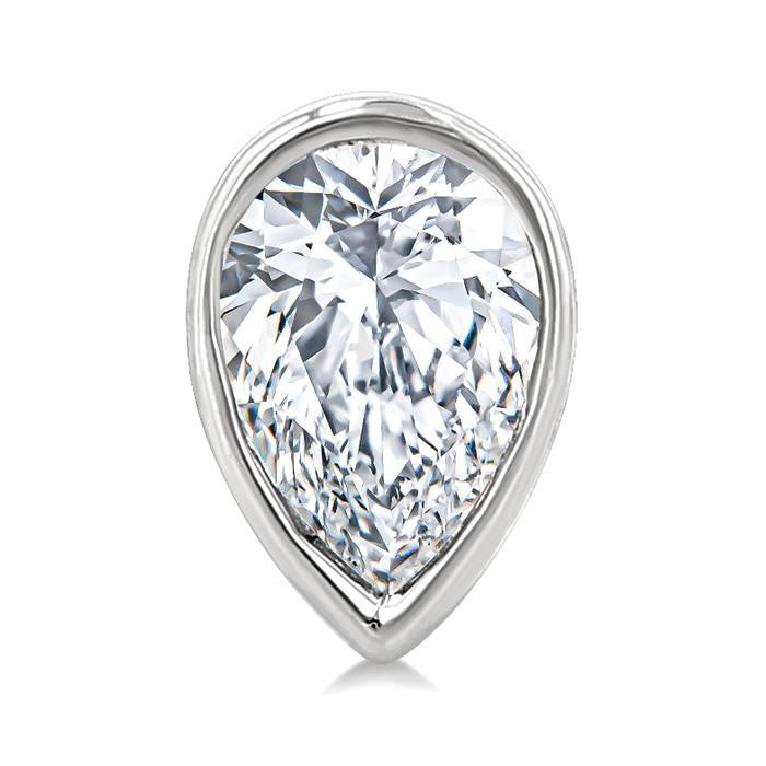 1/5 Ctw Petite Bezel Set Pear Cut Diamond Fashion Stud Earrings in 10K White Gold