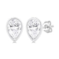 Pear Shape Bezel Set Petite Diamond Fashion Earrings