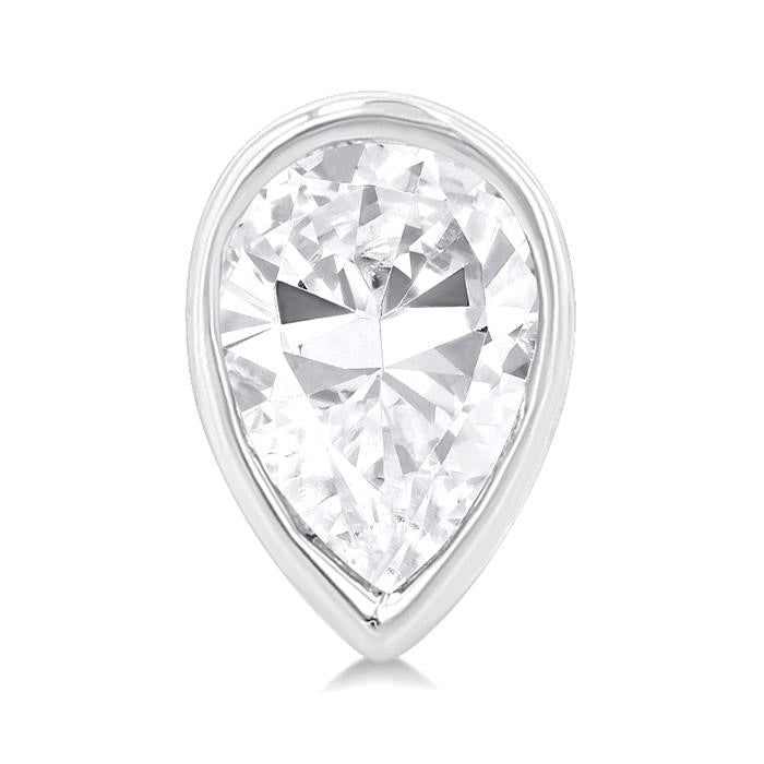 Pear Shape Bezel Set Petite Diamond Fashion Earrings