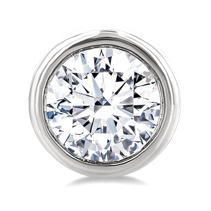 1/5 Ctw Petite Bezel Set Round Cut Diamond Fashion Stud Earrings in 10K White Gold