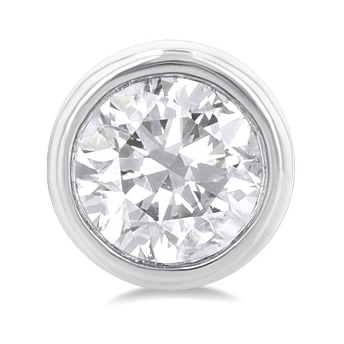 Round Shape Bezel Set Petite Diamond Fashion Earrings