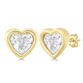 Heart Shape Bezel Set Petite Diamond Fashion Earrings